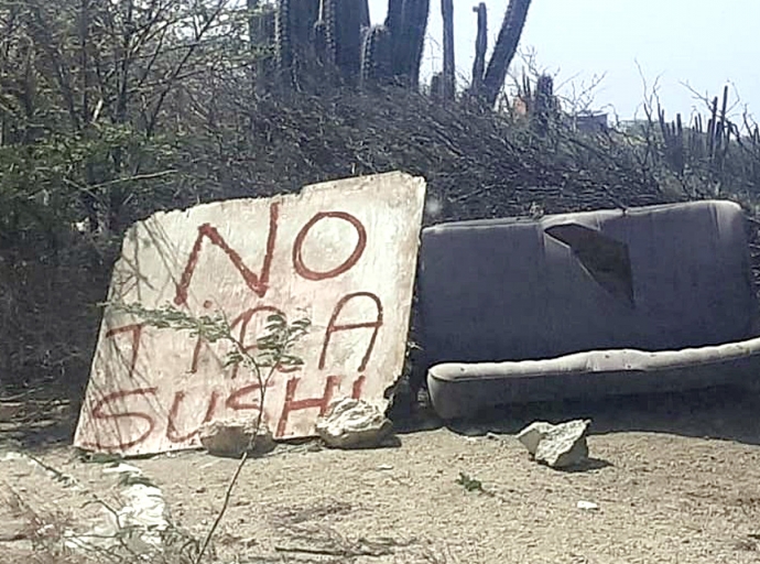 Borchi grandi di ‘No Tira Sushi’ pero toch ta sigui benta tur cos eyden