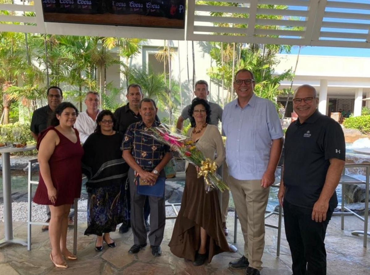 Coleganan a tuma despedida di Jacintho Christiaans na Hilton Aruba Caribbean Resort & Casino