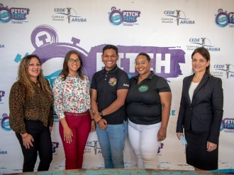 Aruba Bank contento di por patrocina 3 proyecto di Pitch Time