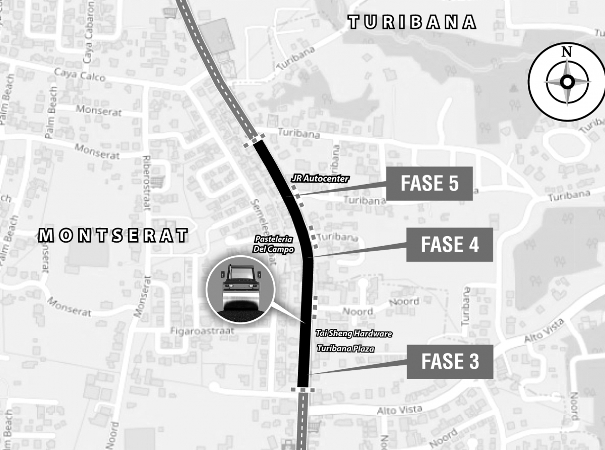 Awe diasabra ruta Noord – Turibana lo ta cera pa ponemento di asfalt