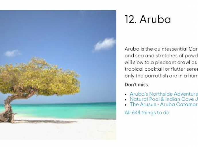 Aruba ta #12 na mundo y #1 den Caribe segun Tripadvisor 