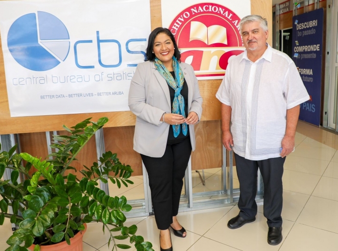 Ministro Xiomara Maduro a bishita Archivo Nacional Aruba