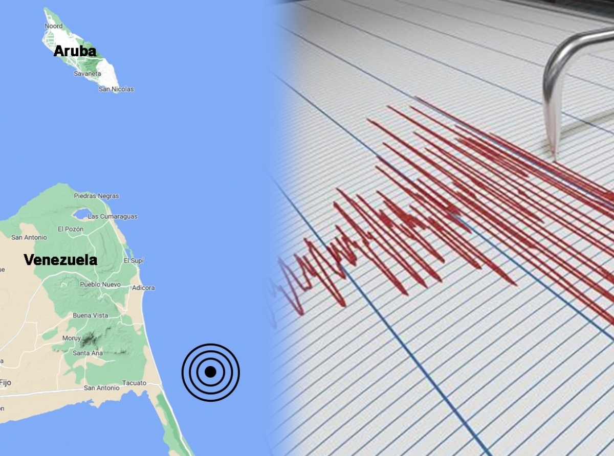 Temblor leve registra Diahuebs anochi laat zuidoost di Aruba