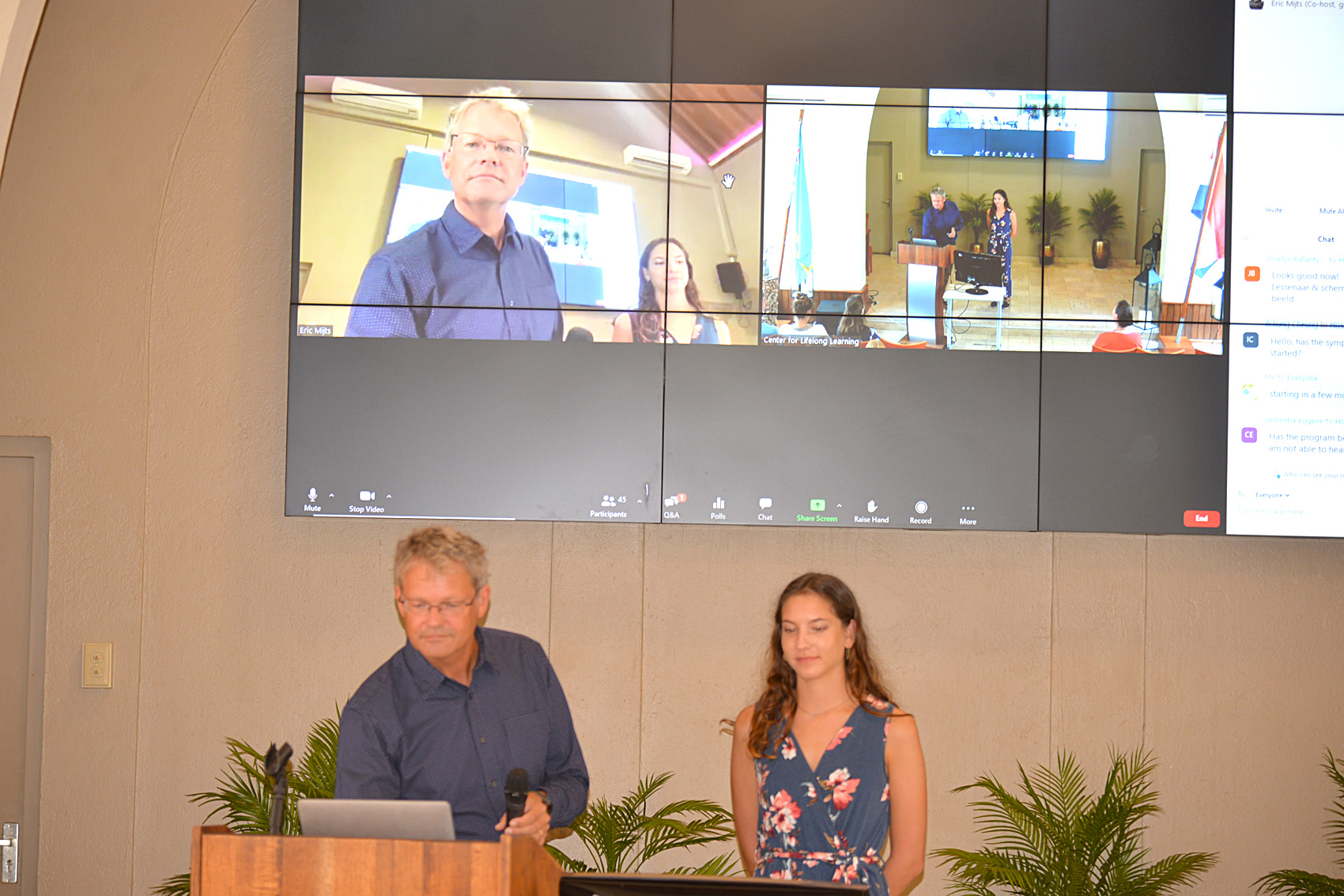 Un atardi yena cu informacion riba tur topico den UAUCU 2022 Symposium na Universidad di Aruba