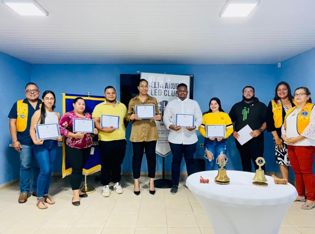 Seis miembro nobo a huramenta pa Delta Aruba Leo Club