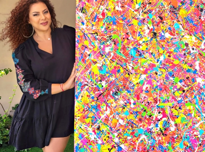 Artista local Yahaira Maduro participando cu su obranan den show na Italia y Islanan Canario