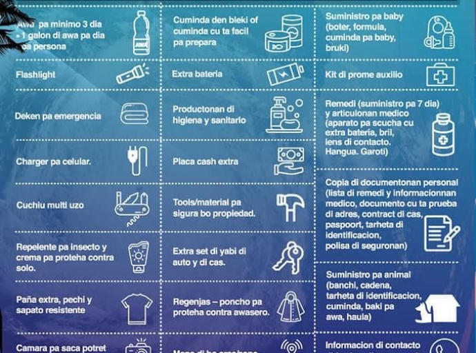 Ta conseha pueblo pa prepara adecuadamente, sigui conseho di instancianan y no pone bo mes of otro na riesgo