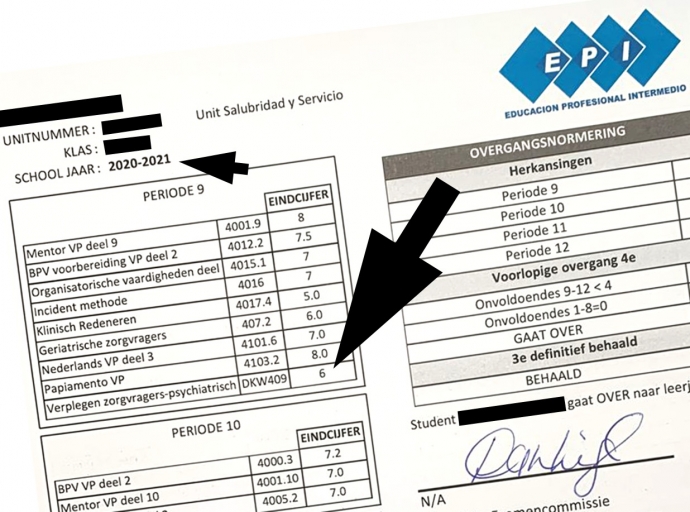 E balente lucha di un alumno pa exigi su diploma bon mereci for di Colegio EPI