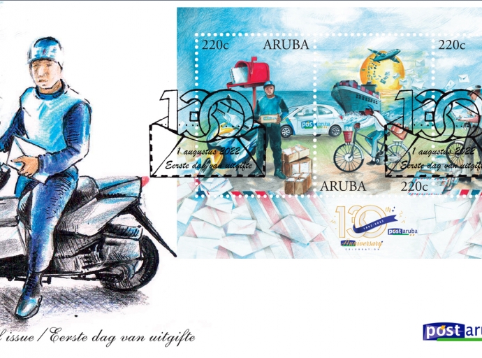 Post Aruba ta celebra su di 130 aniversario cu emision di serie di stampia nobo