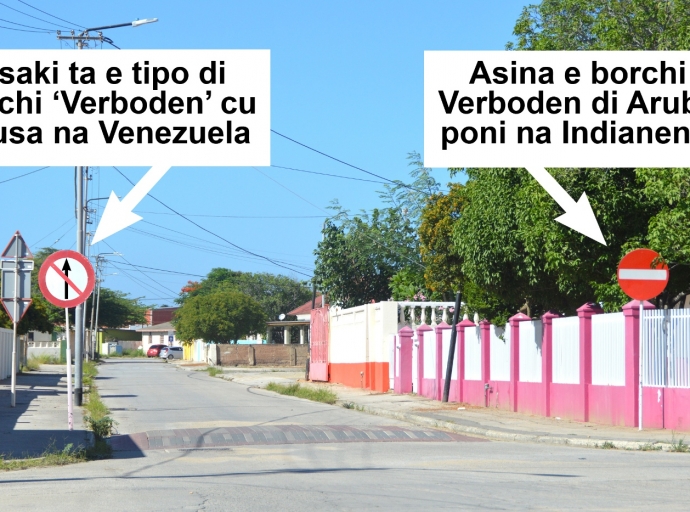 Polis a topa dos Venezolano coriendo verboden riba Indianenweg