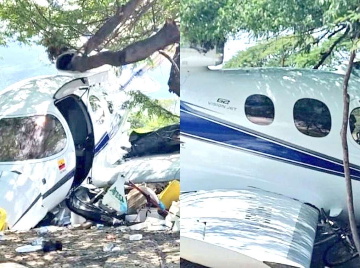 Avion a sali di pista y dal mucha mata na Santa Marta