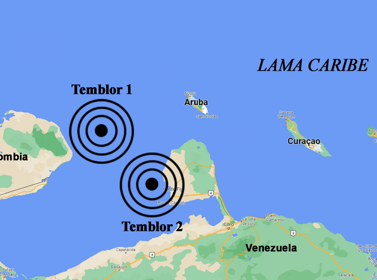 Dos temblor registra Diabierna menos di 100 km leu di Aruba