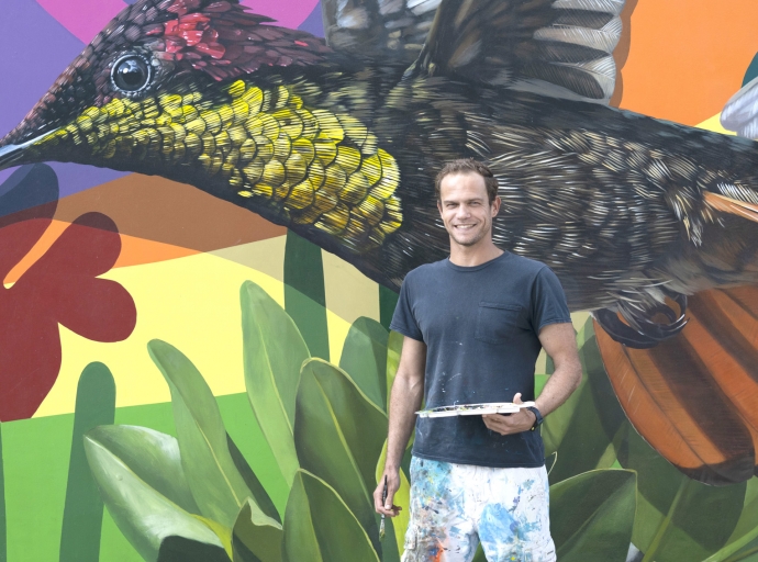 Famia Real a keda orguyoso cu e mural fabuloso di Armando Goedgedrag