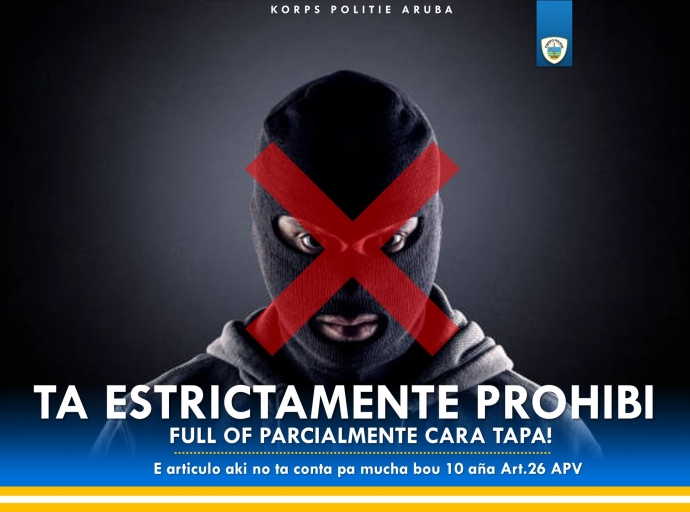 Cuerpo Policial Aruba cu aviso nacional di prohibicion