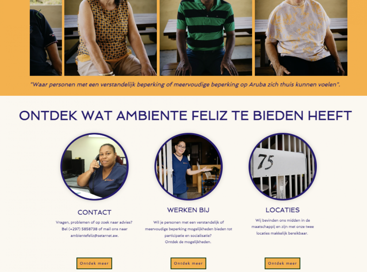 Stichting Ambiente Feliz awor ta lansa nan website nobo