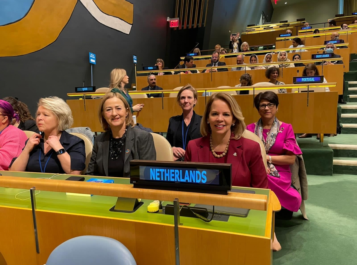 Prome Minister Evelyn Wever-Croes dirigi un discurso den debate general CSW 67 na Nacionnan Uni