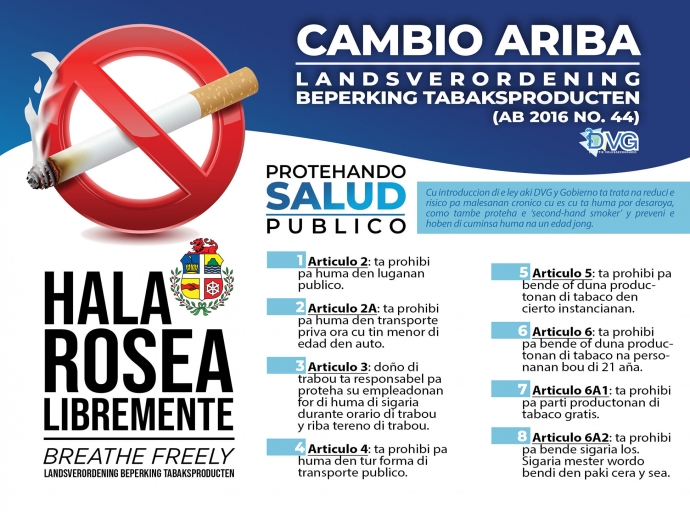 Pronto ta bay cuminsa cu controlnan necesario riba incumplimento di e ley di tabaco aki na Aruba