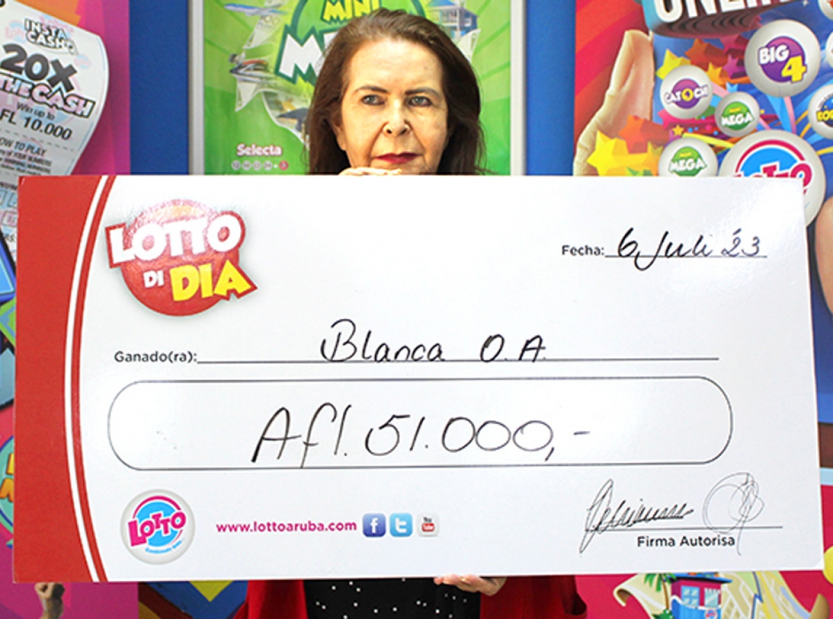 Ganadora di Lotto di Dia di dos luna pasa a busca su premio