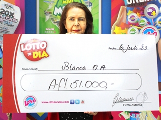 Ganadora di Lotto di Dia di dos luna pasa a busca su premio