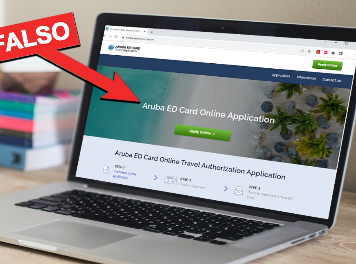 Hopi turista ta cay den trampa y ta aplica na un website robez ora di yena nan ED Card