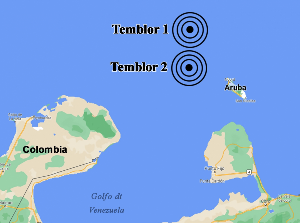 Dos temblor registra Diamars mainta basta cerca pabao di Aruba