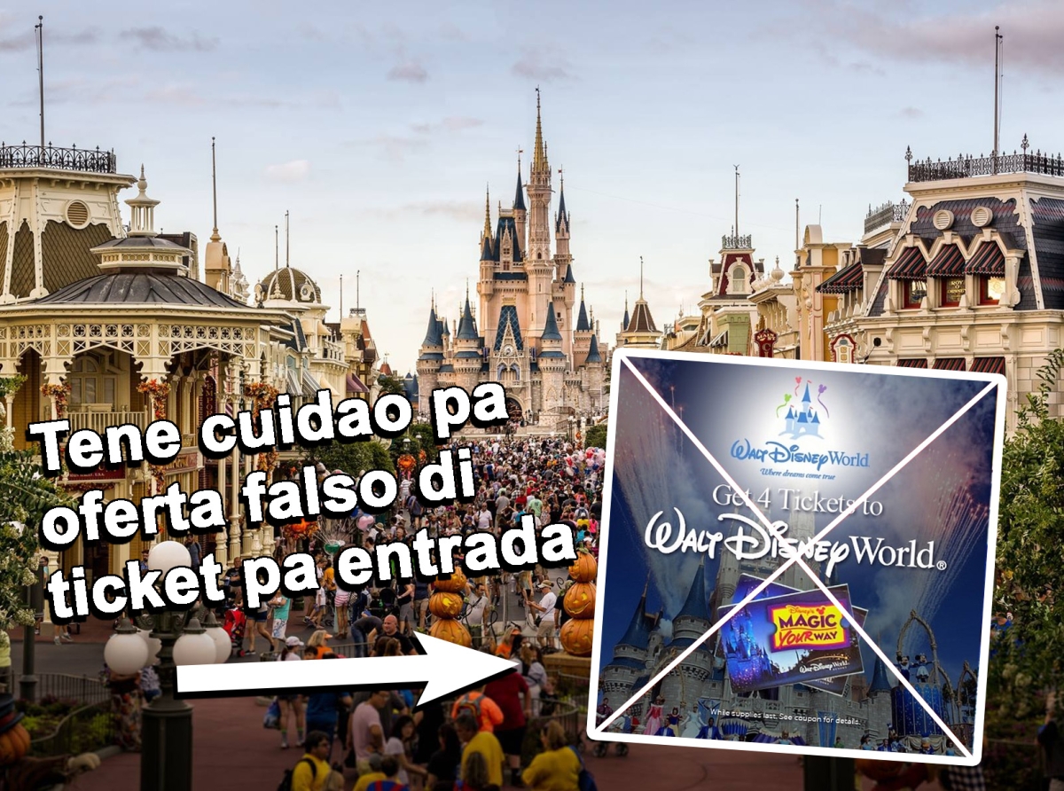 Tene cuidao pa no cumpra ticket via Facebook pa drenta Disney of Universal