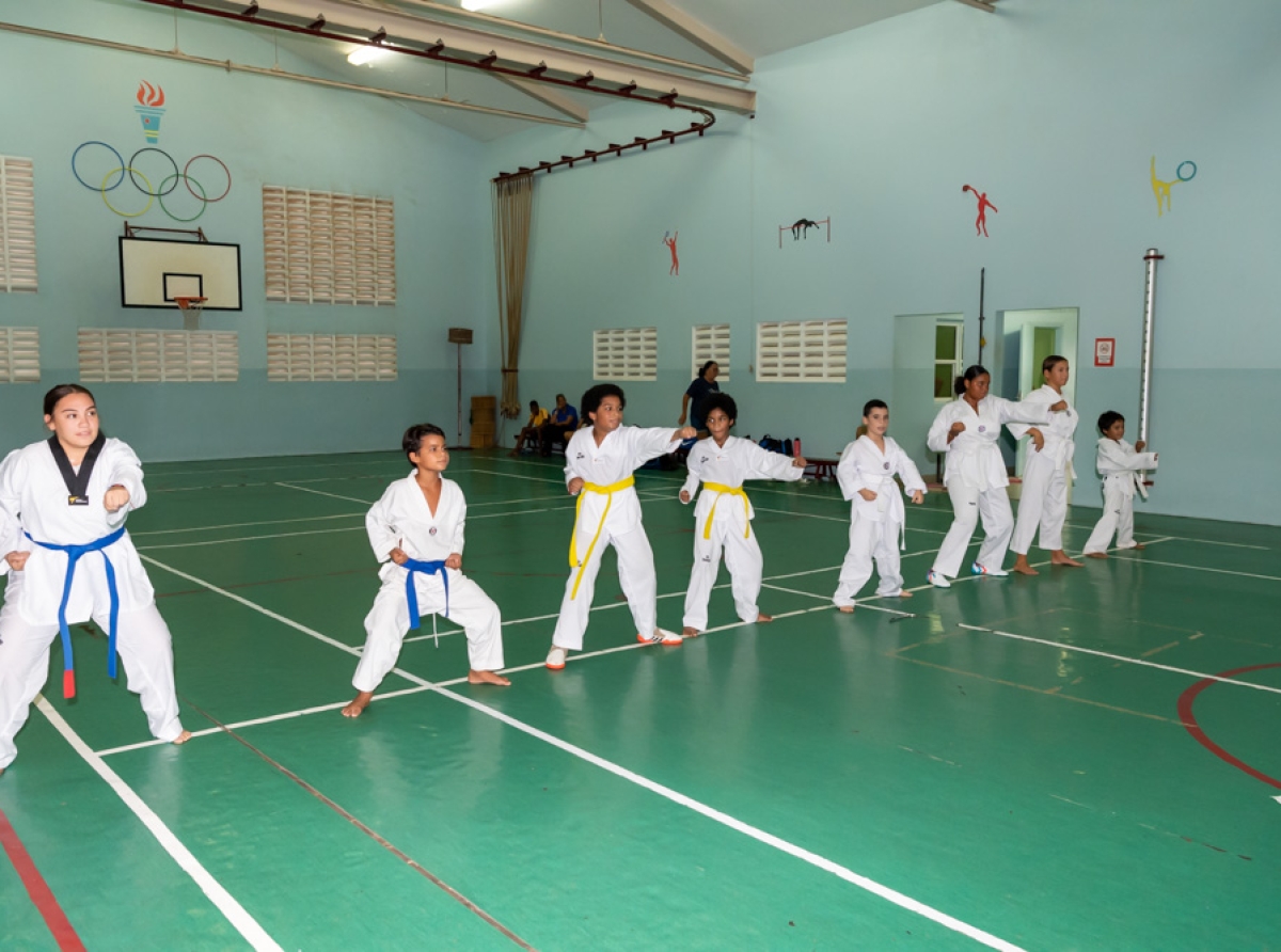 Atletanan di Brazil Taekwondo Stichting a pasa examen pa faha di color