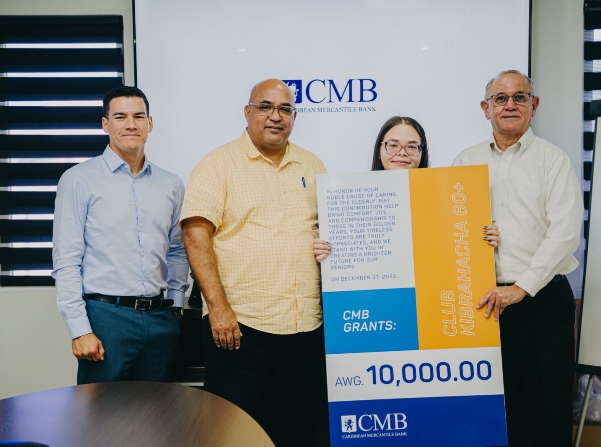 Caribbean Mercantile Bank ta contribui na Club Kibrahacha 60+ cu 10,000 Florin