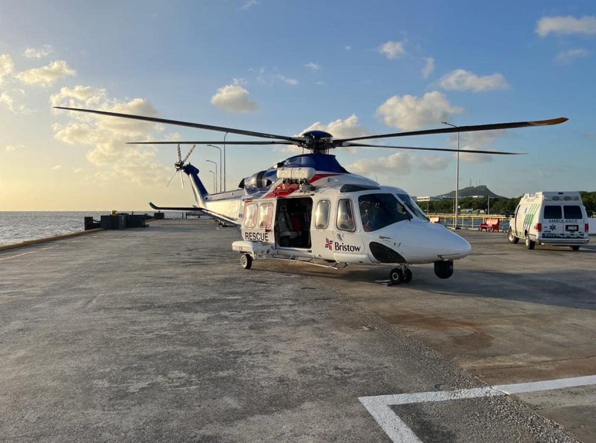 Helicopter di Wardacosta a evacua victima di Klein Curaçao