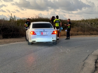 Ciclista a accidenta contra un vehiculo na Arashi