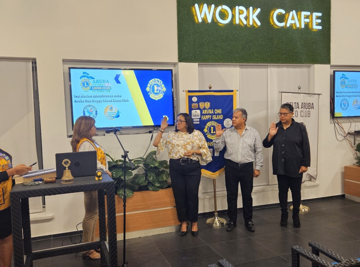 Aruba One Happy Island Lions Club a huramenta tres miembro nobo