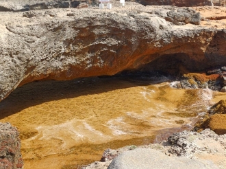 Por mira cu tin hopi yerba Sargassum na Natural Bridge   