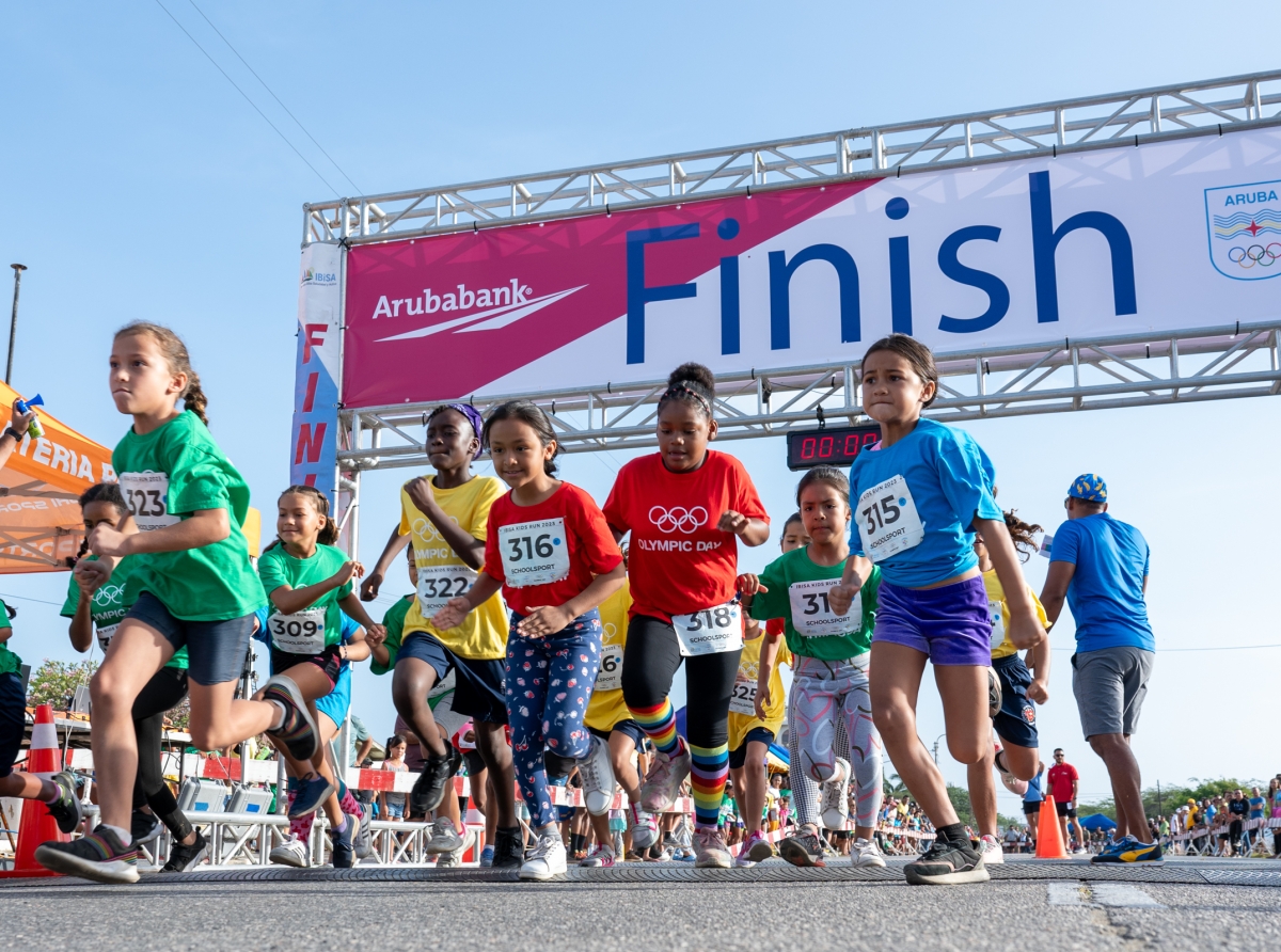 Aruba Bank ta invita comunidad pa forma parti di e IBiSA Kids Run & Olympic Day Celebration 2024   