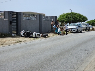 Motociclista a herida su pia den accidente na Jaburibari