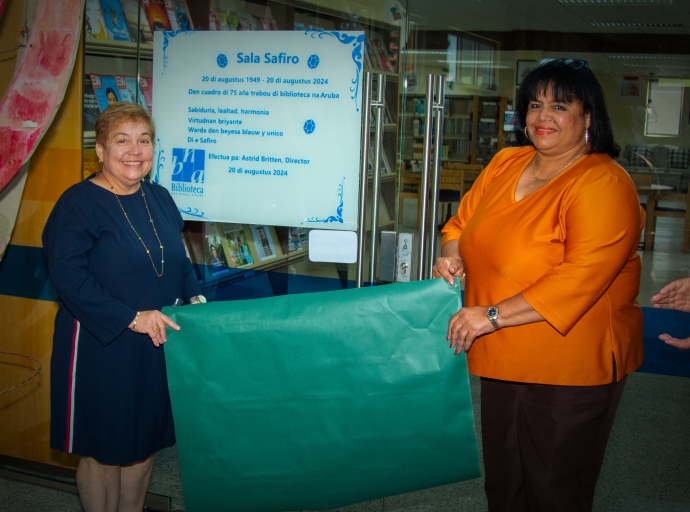 Biblioteca Nacional Aruba a inaugura un sala nobo: 'Sala Safiro'