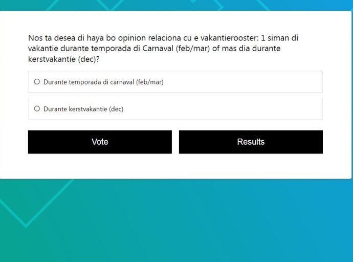 Un siman di vakantie durante temporada di Carnaval of mas dia durante “kerstvakantie”?