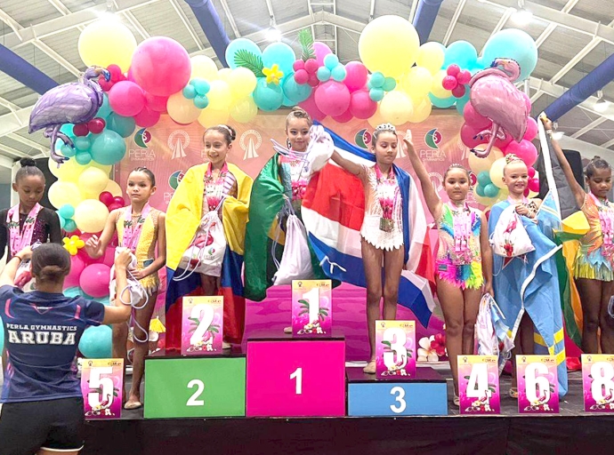 Colegio Conrado Coronel orguyoso di alumnonan den competencia internacional di Gymnastics