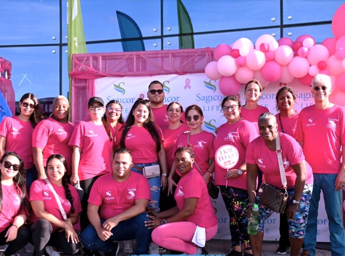 Sagicor Life a organisa un 5K Funwalk exitoso pa consientisacion di Cancer di Pecho   