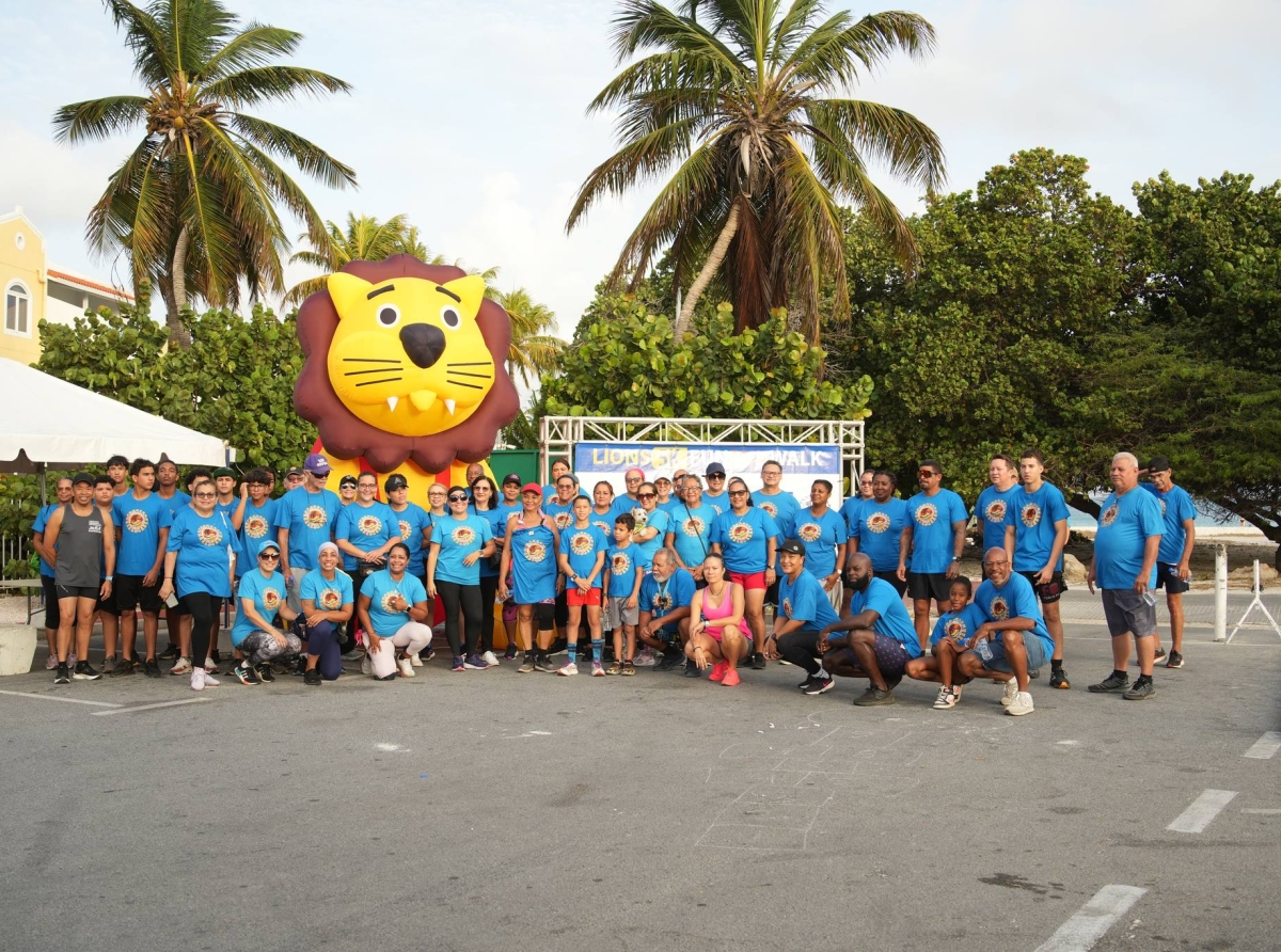 Aruba One Happy Island Lions Club cu invitacion na comunidad pa forma parti di e 'Lions 5K Fun Run/Walk'