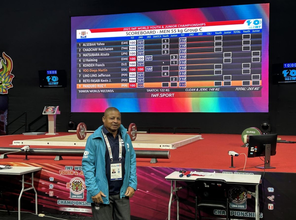 Hugo Themen referee internacional na IWF World Youth & Junior Championships Lima, Peru