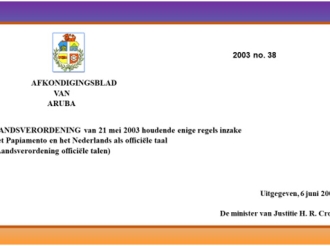 Papiamento ta cumpli  22 aña como  idioma oficial na Aruba