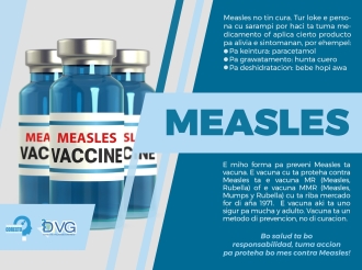 E miho forma pa preveni Measles ta pa medio di vacunacion