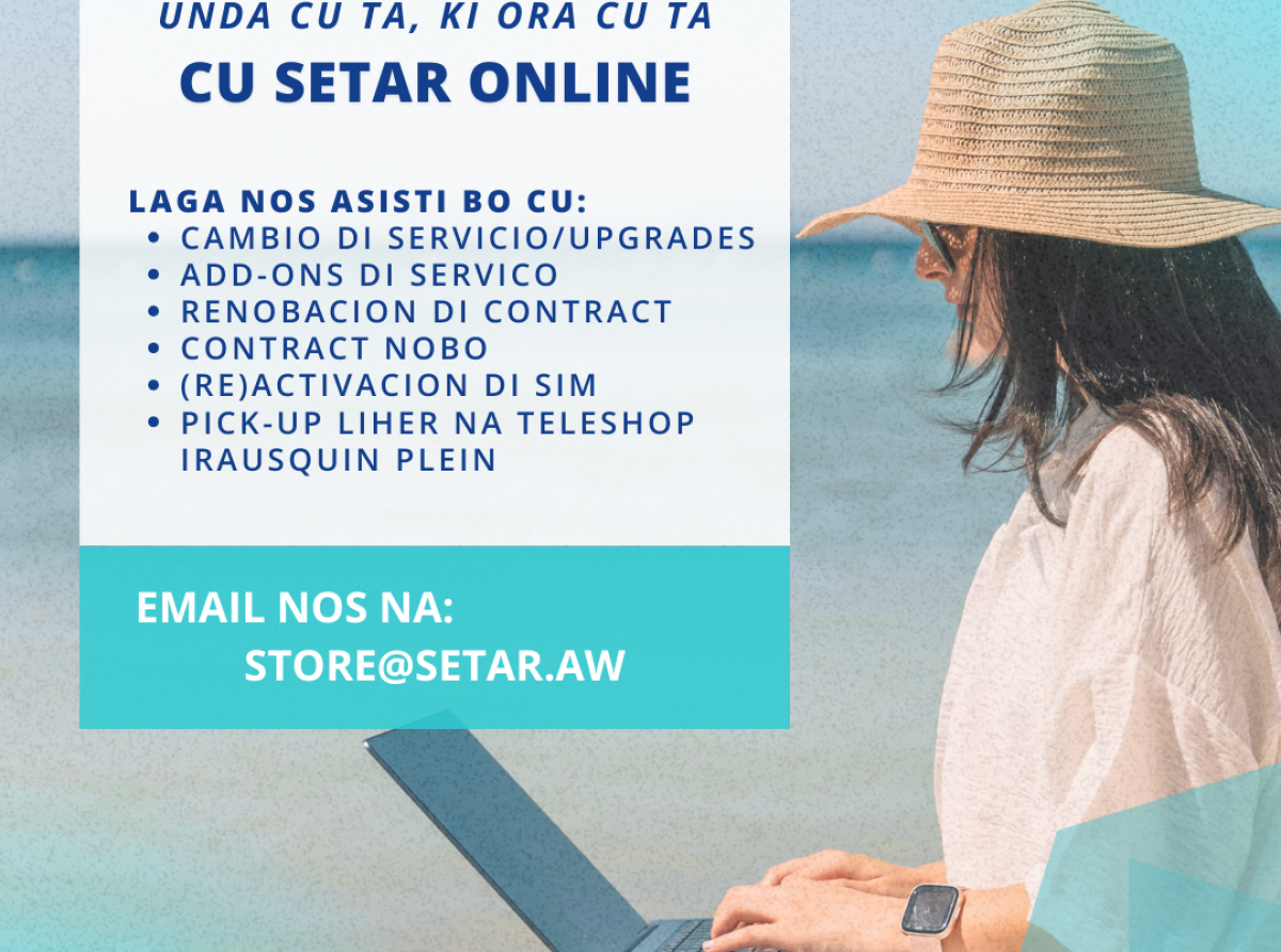 Haci uzo di SETAR su Teleshop Online pa un servicio rapido y conviniente