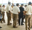 Protesta riba camera a pone Aduana Aeropuerto tene walkout