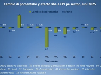 Den e ultimo aña 47.3% di productonan den e canasta di consumo a conoce un aumento di prijs