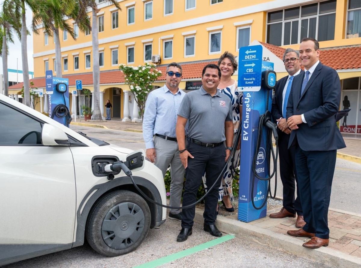 Stacion di carga nobo pa e fleet electrico di CBS Aruba