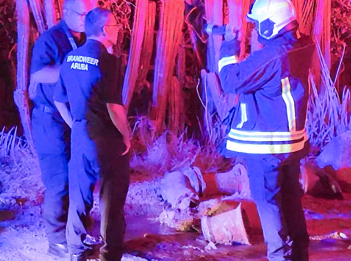 Brandweer di Aruba awor tin TIC Camera pa check hotspot di candela of curpa humano