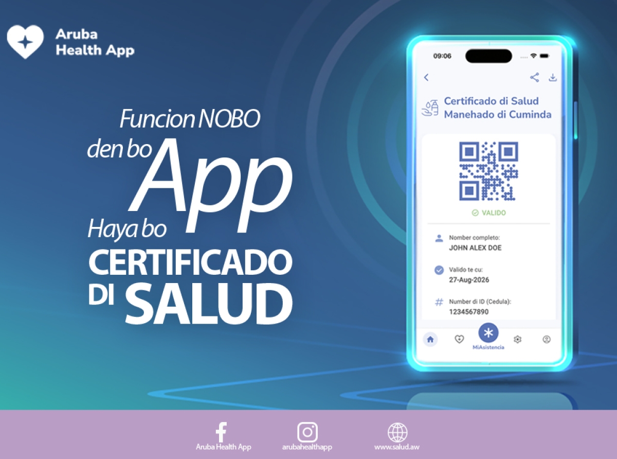 Aruba Health App ta introduci Certificado di Salud