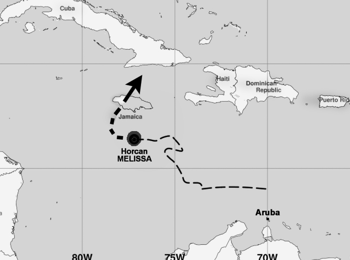 Horcan historico Melissa lo bay dal directamente riba Jamaica