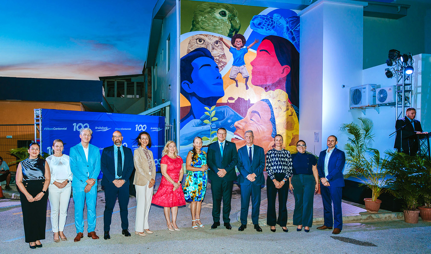 Aruba Bank a celebra inauguracion di su mural di 100 aña na San Nicolas